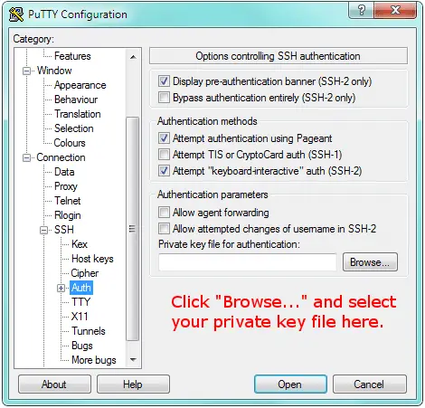 PuTTy SSH Private Key 