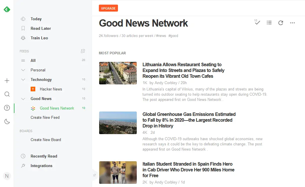 Best RSS Readers - Feedly