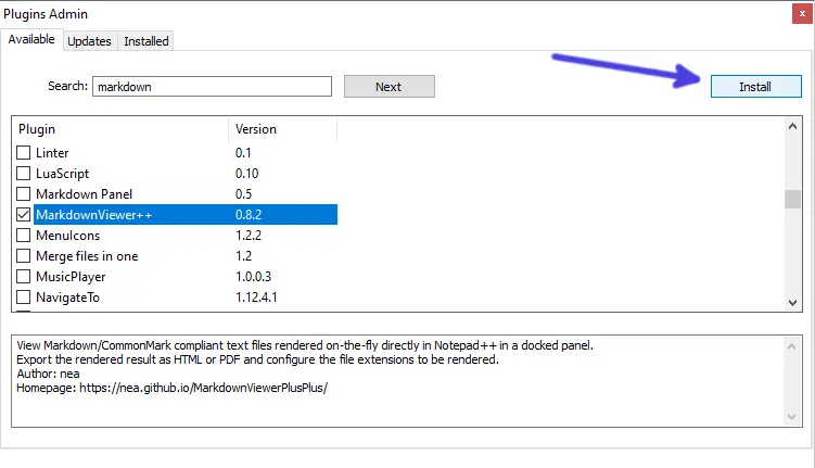 Install MarkdownViewer++ - Step 2