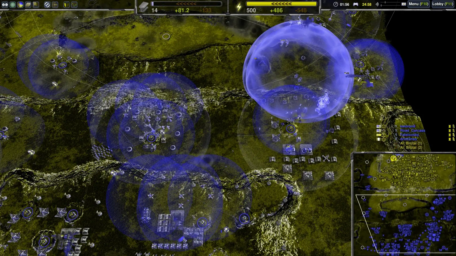 Zero-K Review Screenshot - Base-Building With Shields