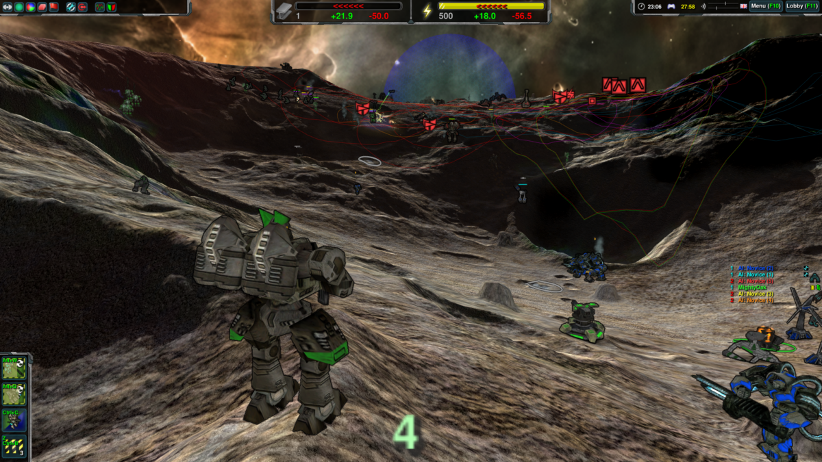 Zero-K Review Screenshot - Commander Watching the Battlefield